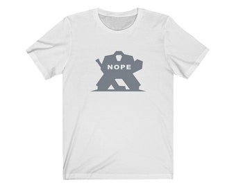 Camiseta "Não" para goleiro de hóquei | Presente engraçado para goleiro | Camiseta com humor sobre hóquei no gelo | Camiseta para goleiros (masculina e feminina) | Camiseta com estampa esportiva