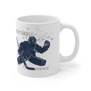 Hockey Goalie Coffee  Mug 11oz, hockey goaltender art cup, hockey fan mug, gift for goalie, gift for hockey fan, youth sports mug, favorite