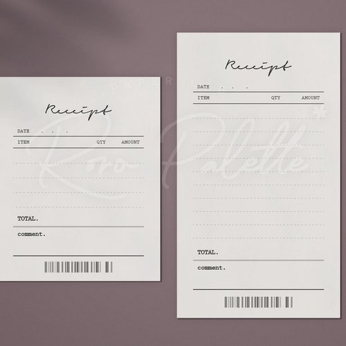 printable receipt template business template receipt form etsy ireland