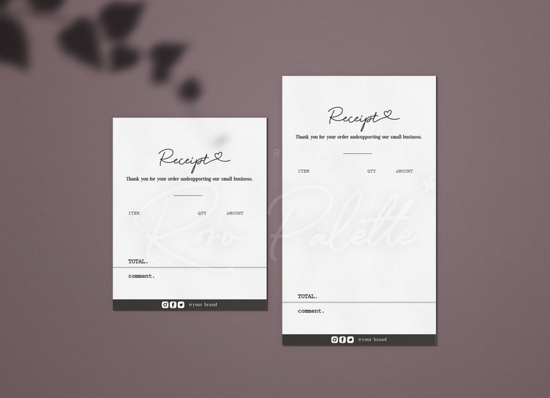 printable receipt template business template receipt form etsy