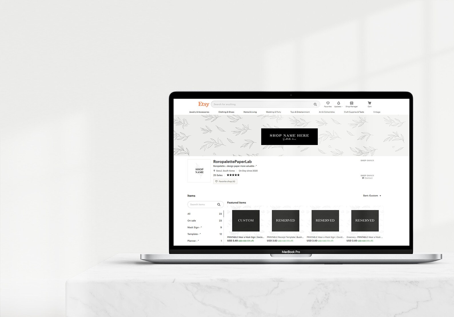 Etsy Shop Banner Customizable Banner Etsy Seller Kit Etsy