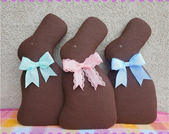 Easter chocolate bunny wreath attachment, faux chocolate bunny