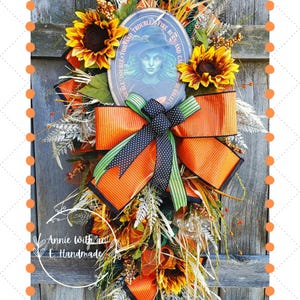 Halloween witch swag, Halloween wreath for front door