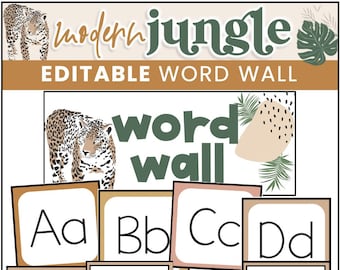 Classroom Word Wall | Jungle Theme Printable Classroom Decor