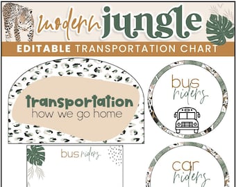 Klassenzimmer Dekor | Studenten Transport Chart | Modernes Dschungel-Thema