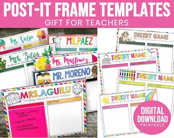 Post-It Frame Templates for Teacher Gifts | PRINTABLE | Back to School Year Gift Idea| Post It Frame | Teacher Appreciation Gift Printable