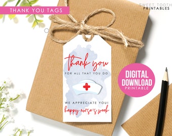 Nurse Appreciation Week Thank You Tags (Printable Digital Download)
