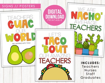 Cinco De Mayo Printable Sign, Teacher Appreciation Week, Staff Appreciation, Nurse Appreciation Week, Graduates, Nacho Average Teacher, C1