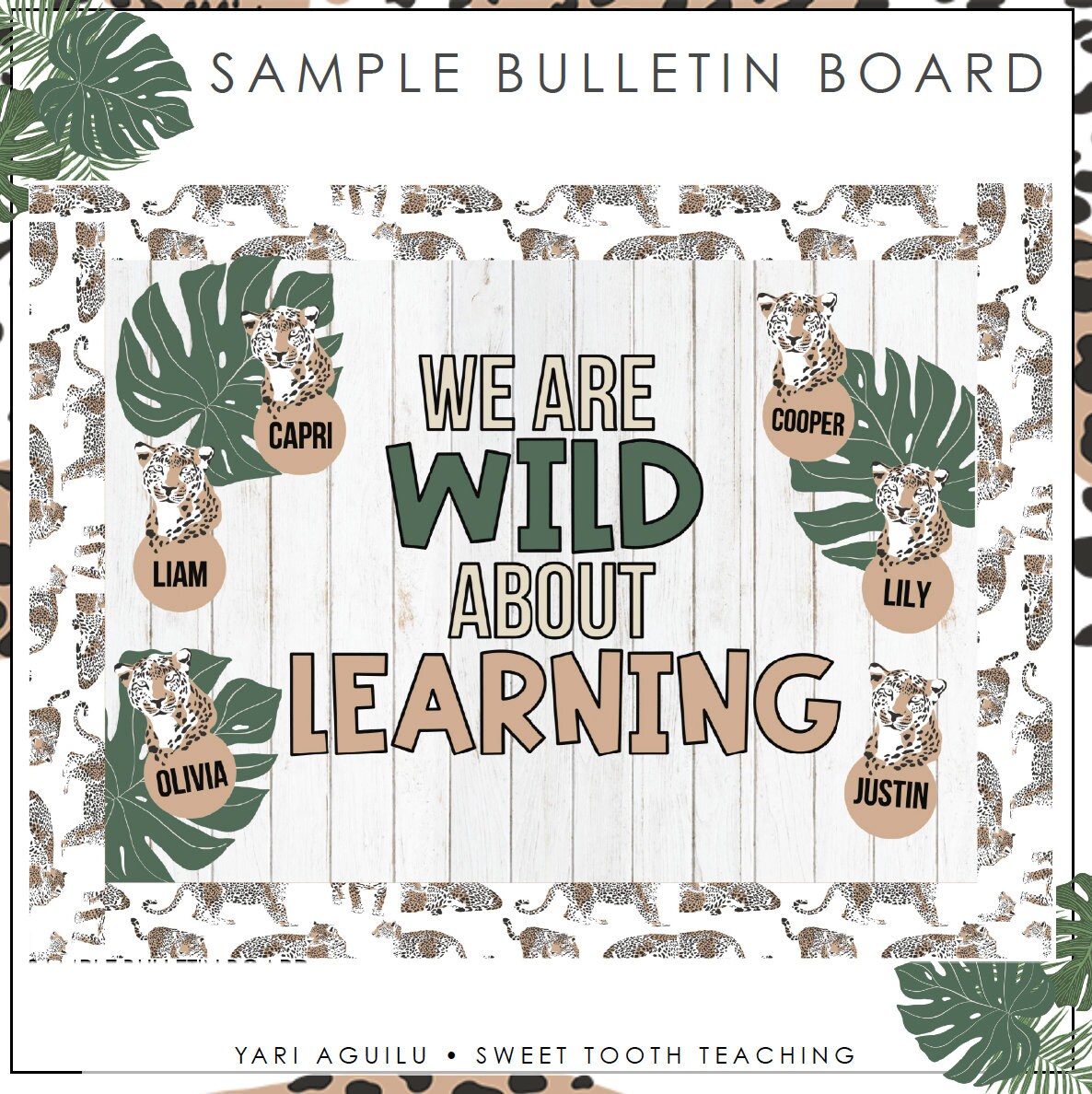 Jungle Theme Bulletin Board Kit Printable Classroom Decor Etsy Australia
