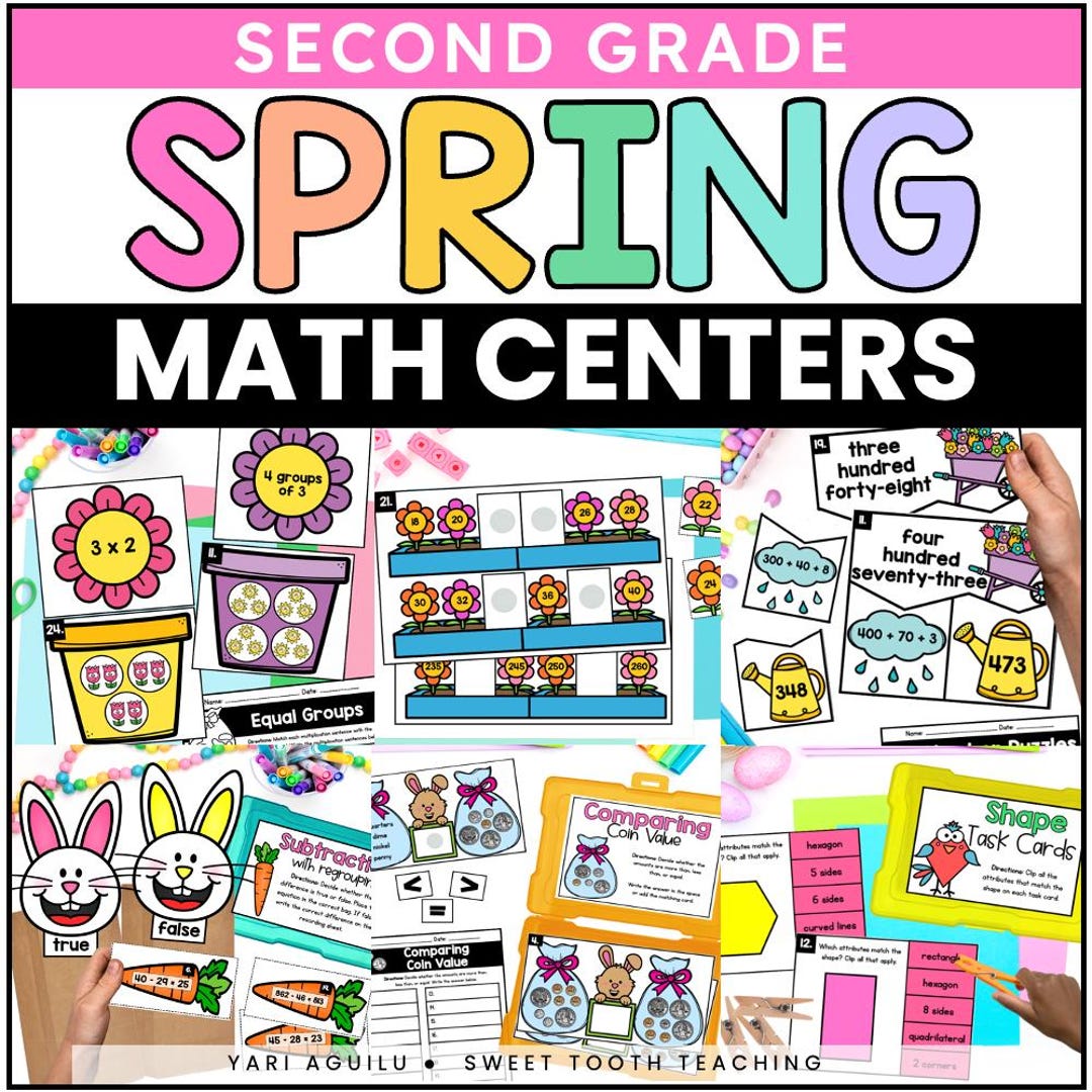 2nd Grade Math Activities and Math Centers | Spring Review ...