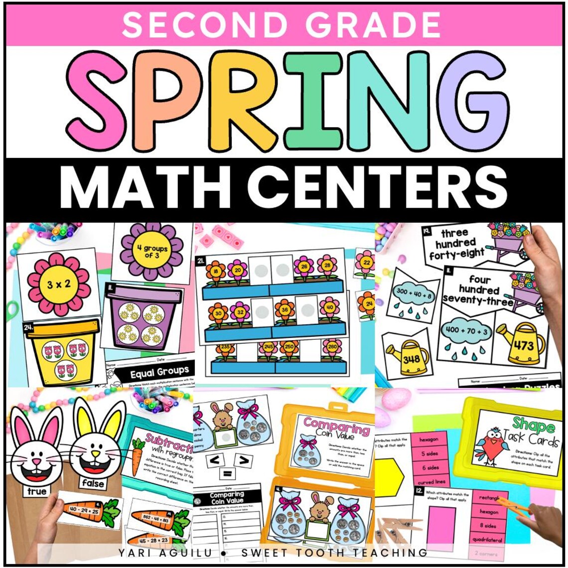 2nd Grade Math Activities and Math Centers | Spring Review ...