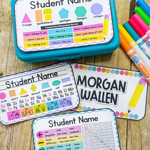 Colorful Pencil Box Tags | Groovy Theme Classroom Decor | Kindergarten ...