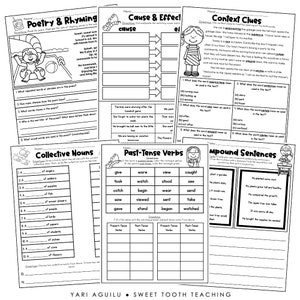 Monthly Second Grade Review Worksheets | Grammar, Reading & Math ...