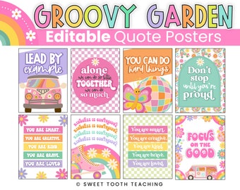 Groovy Garden Classroom Quote Posters: Motivational Decor (Digital Download)