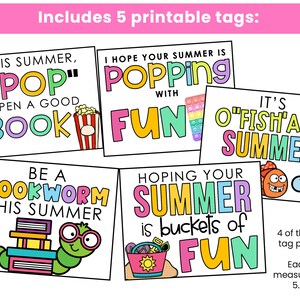 Summer Gift Tags for Students From Teacher | PRINTABLE | End of School ...