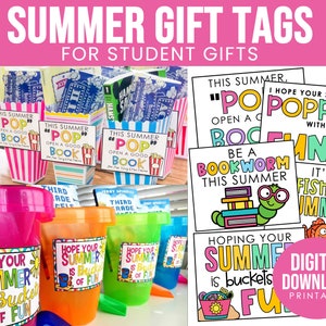Summer Gift Tags for Students From Teacher | PRINTABLE | End of School ...