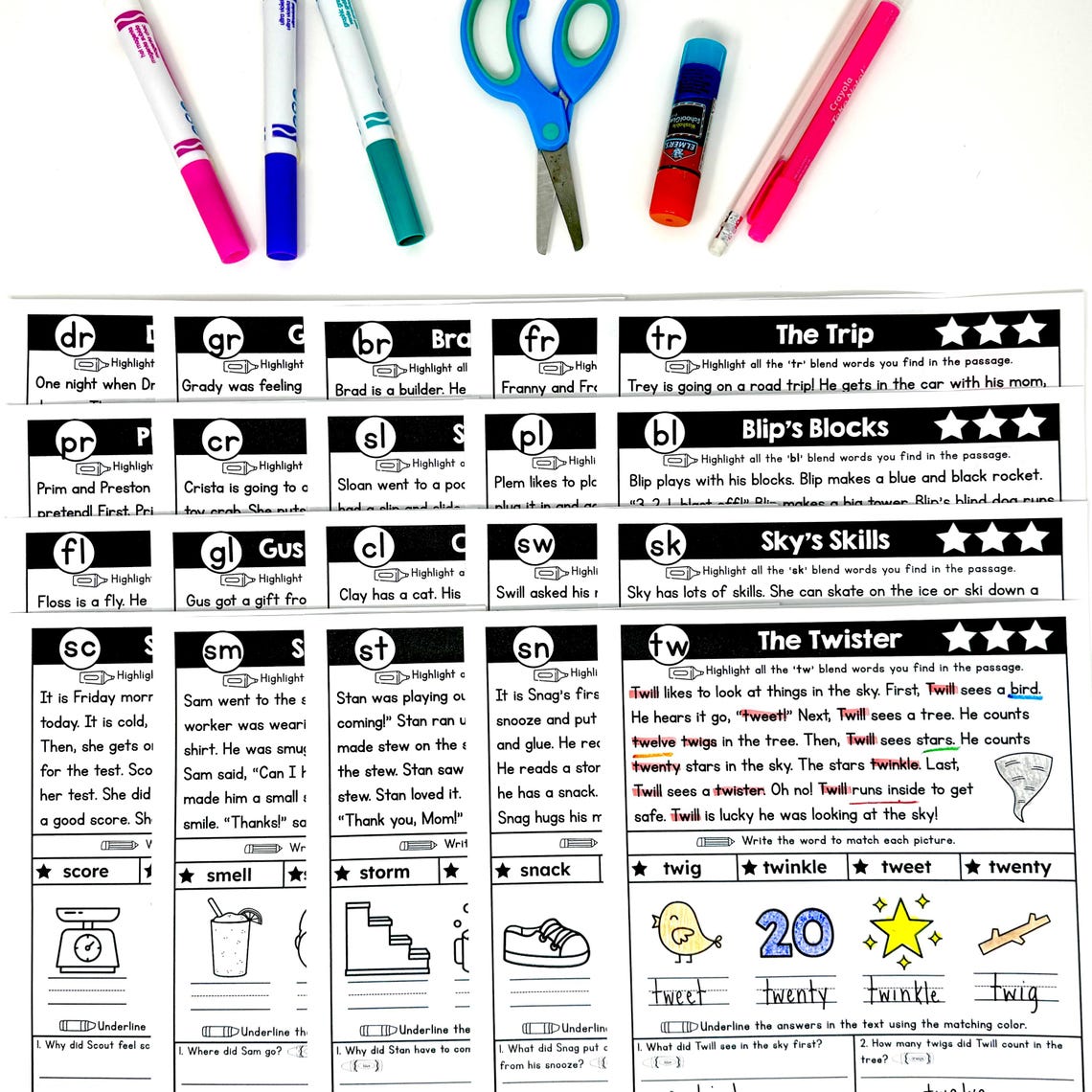 Printable Consonant Blends Phonics Decoding Worksheets-science of ...