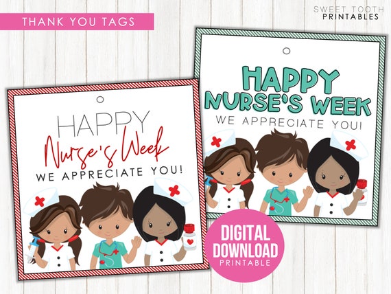 Nurse Appreciation Week Tags Nurse's Week Tags Printable | Etsy