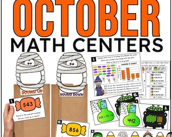 Halloween Mathe-Aktivitäten für Kinder - Homeschool Mathe-Puzzles & Spiele 2.Klasse