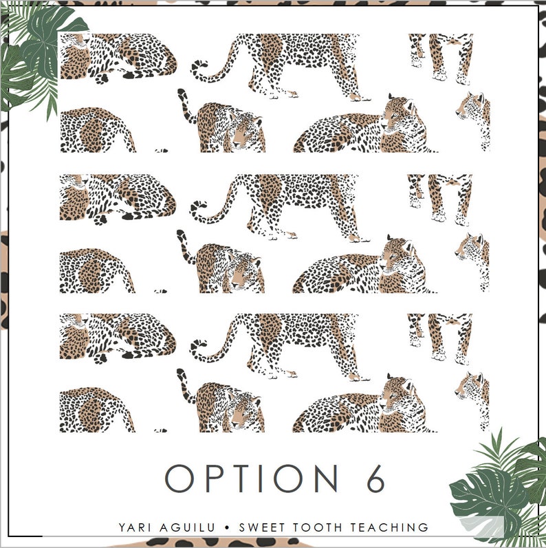 Jungle Themed Bulletin Board Borders With Cheetahs Tigers Etsy