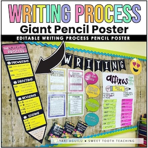 The Schreibprozess Riesen Bleistift Poster-Schreiben Bulletin Board Dekor