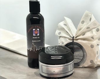 Men's Beard Grooming Gift Set – with Wash, Oil, Balm