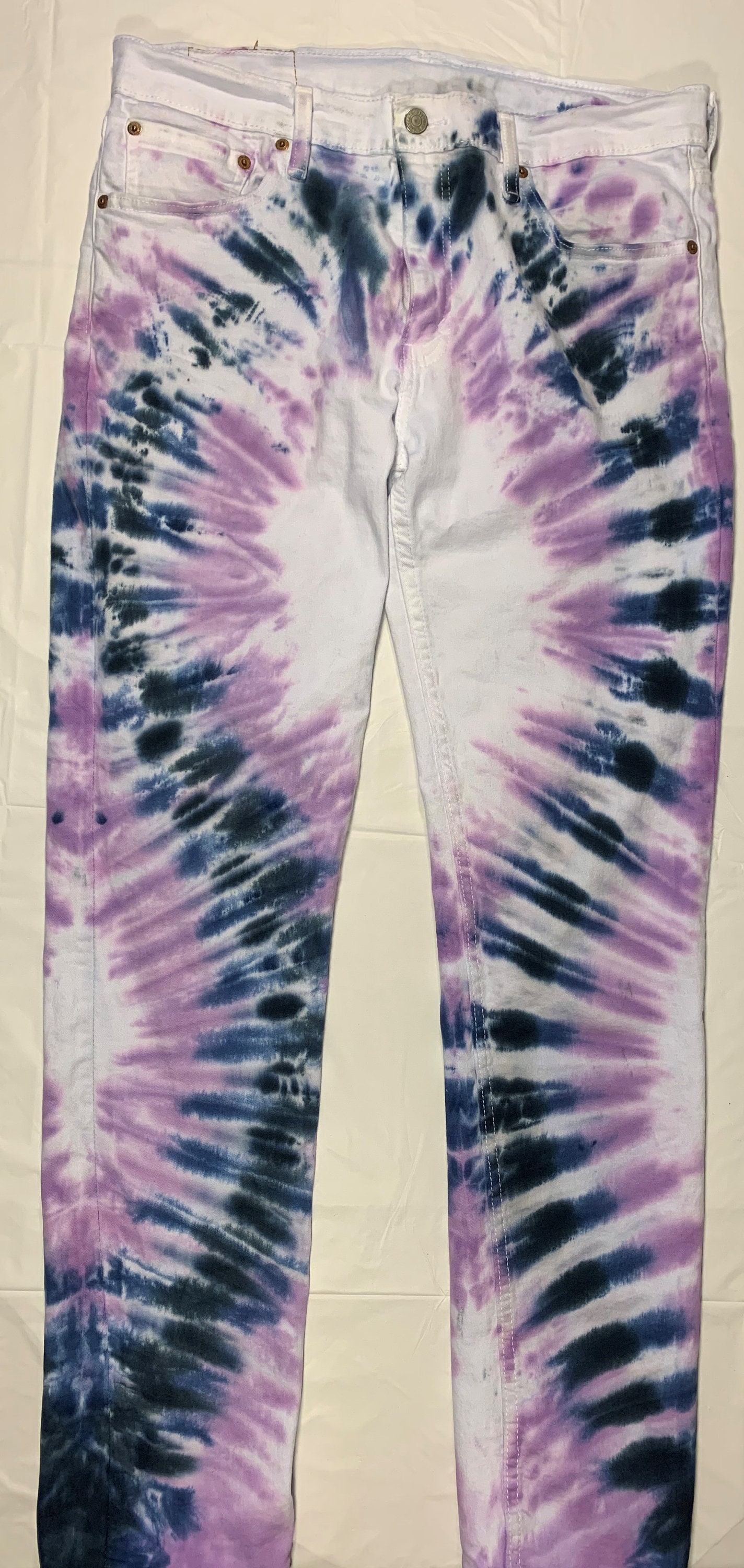 Raveralls Custom Tie Dye Men's Denim Pants Size 33/32 Etsy