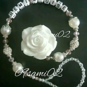 Personalised Bling romany rose Dummy clip Can also be personalised with Name