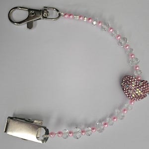 Personalised  Bling romany shamballa heart Dummy clip