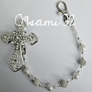 Bling princess crystal cross  stunning Dummy Clip: Can also be personalised
