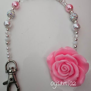 Personalised Bling romany rose Dummy clip Can also be personalised with Name