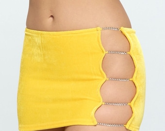 Sexy kettingminirok - Rave-stijl - Aantrekkelijke minirok met veters en oogjes - Mooie minirok voor feest - Minirok voor Club