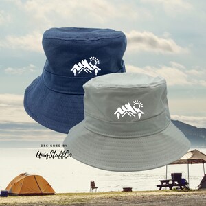 Mountain 2 Coton Seau Unisexe Chapeau À La Mode En Plein Air D&#39;été Plage Urbain Loisirs Tous Les Jours Chapeaux Chaud Fun Été Plage Vacances Chapeaux Seau