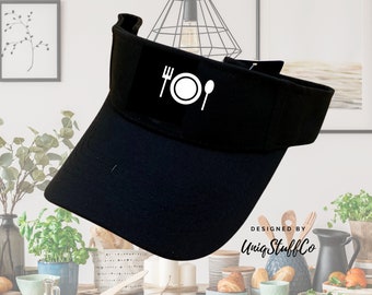 Visera Folk and Dish - Visera - Visera para exteriores - Diseñada e impresa en EE. UU. - Talla única - Visera para restaurantes