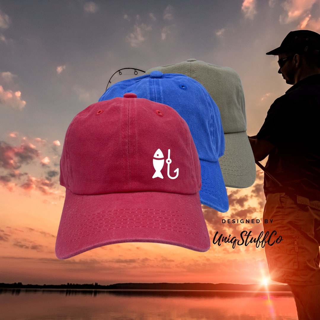 Fishing Baseball Cap Fish and Hook Perfect Outdoor Daily Outdoor Hat