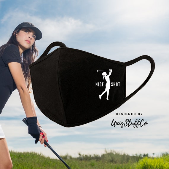 Golf Face Mask Nice Shot Women reusable Washable 3D Pattern Etsy