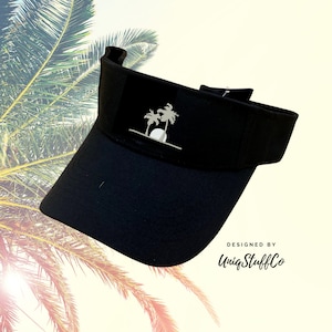 Palm Tree Sun visor - Hat for Outdoor - Sun Visor - Outdoor Visor - Designed and Printed in USA -  One Size For All - sun visor Palm Tree