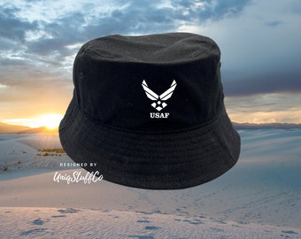 USAF Bucket Unisex Hat Trendy Outdoor Summer Beach Urban Leisure Everyday Hats Headwear Bucket - Air Force Bucket Air force Hat