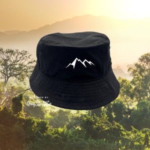 Mountain Bucket Unisex Hat Trendy Outdoor Summer Beach Urban Leisure Everyday Hats Hot Fun Summer Beach Vacation Headwear Bucket Hat