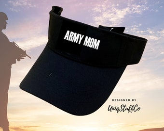 Army Mom sun Visor Hat for Outdoor - Sun Visor - Outdoor Visor - Designed and Printed in USA -  One Size For All - Sun Visor for Army Mom