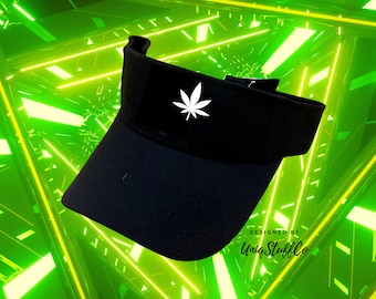 Marijuana Sun Visor Hat for Outdoor - Canabis Sun Visor -  Canabis Designed and Printed in USA -  One Size For All