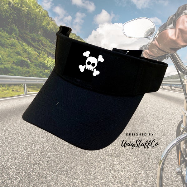 Skull Sun visor - Sun Visor - Outdoor Sun Visor - Designed and Printed in USA -  One Size For All - Skeleton Sun Visor