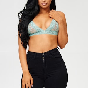 Triangle Lace Bralette -   Bra Top - Club wear - Dance Wear - Party Wear