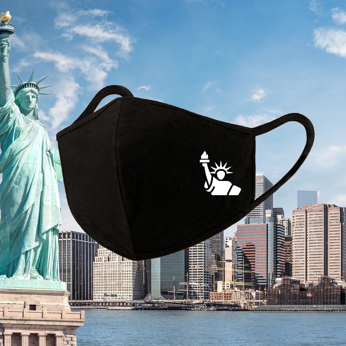 New York Face Mask NY Statue of Liberty Face Mask 3D Pattern - Etsy