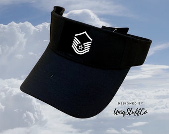 USAF MSgt Master Sergeant Sun Visor Hat for Outdoor - Outdoor Visor - Designed and Printed in USA -  One Size For All