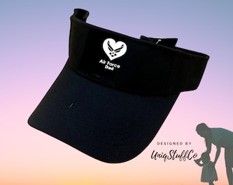 Air Force Dad Sun visor - Hat for Outdoor - Sun Visor - Outdoor Sun Visor - Designed and Printed in USA -  One Size For All - Air Force Dad