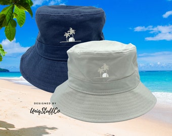 Palm Tree Bucket Unisex Hat Trendy Outdoor Summer Beach Urban Leisure  Everyday Hats Hot Summer Beach Vacation Headwear Bucket