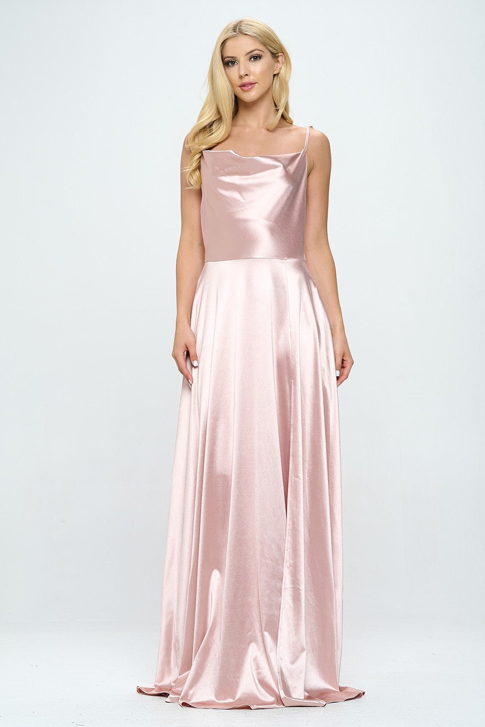 pink metallic shimmer cowl neck tie strap midi dress Prettylittlething pink metallic shimmer cowl neck tie strap midi dress uk 10