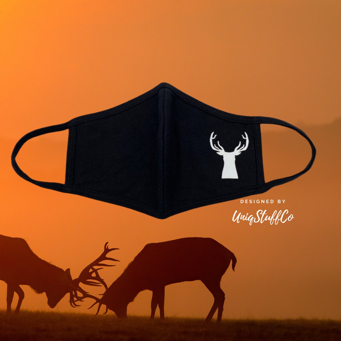 Deer Face Mask Hunting Face Mask 3D Pattern Reusable Washable Etsy