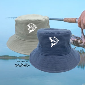 Fishing 2 Cotton Bucket Unisex Hat Trendy Outdoor Summer Beach Urban Leisure Everyday Hats Hot Fun Summer Beach Vacation Headwear Bucket Hat